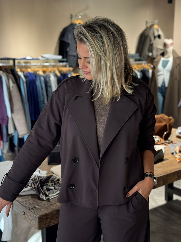 STUDIO ANNELOES - CATO BONDED TRENCHCOAT ESPRESSO