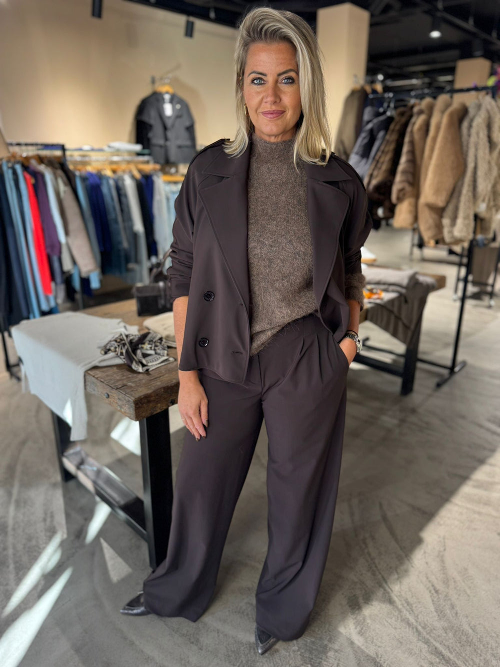 STUDIO ANNELOES - CATO BONDED TRENCHCOAT ESPRESSO