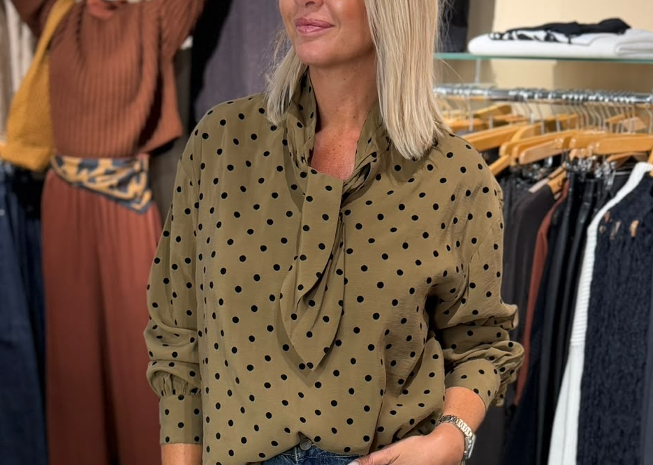 SUMMUM - TOP BOW TIE DOT BLOUSE