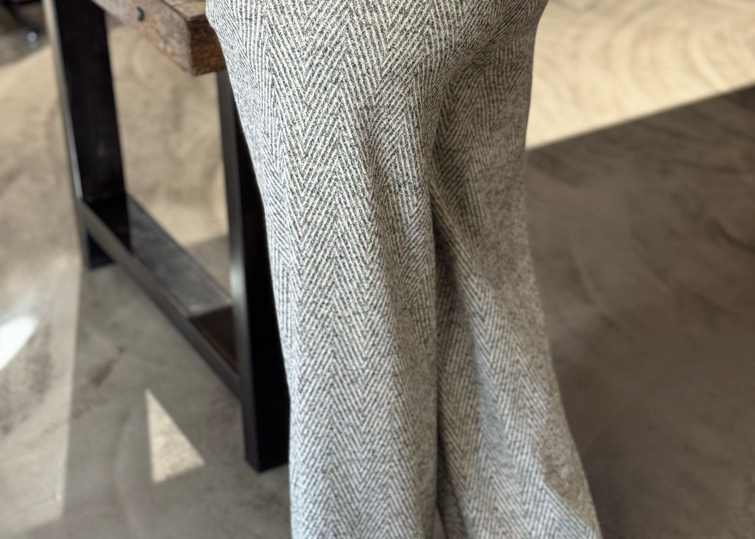 SUMMUM - WIDE LEG HERRINGBONE BROEK