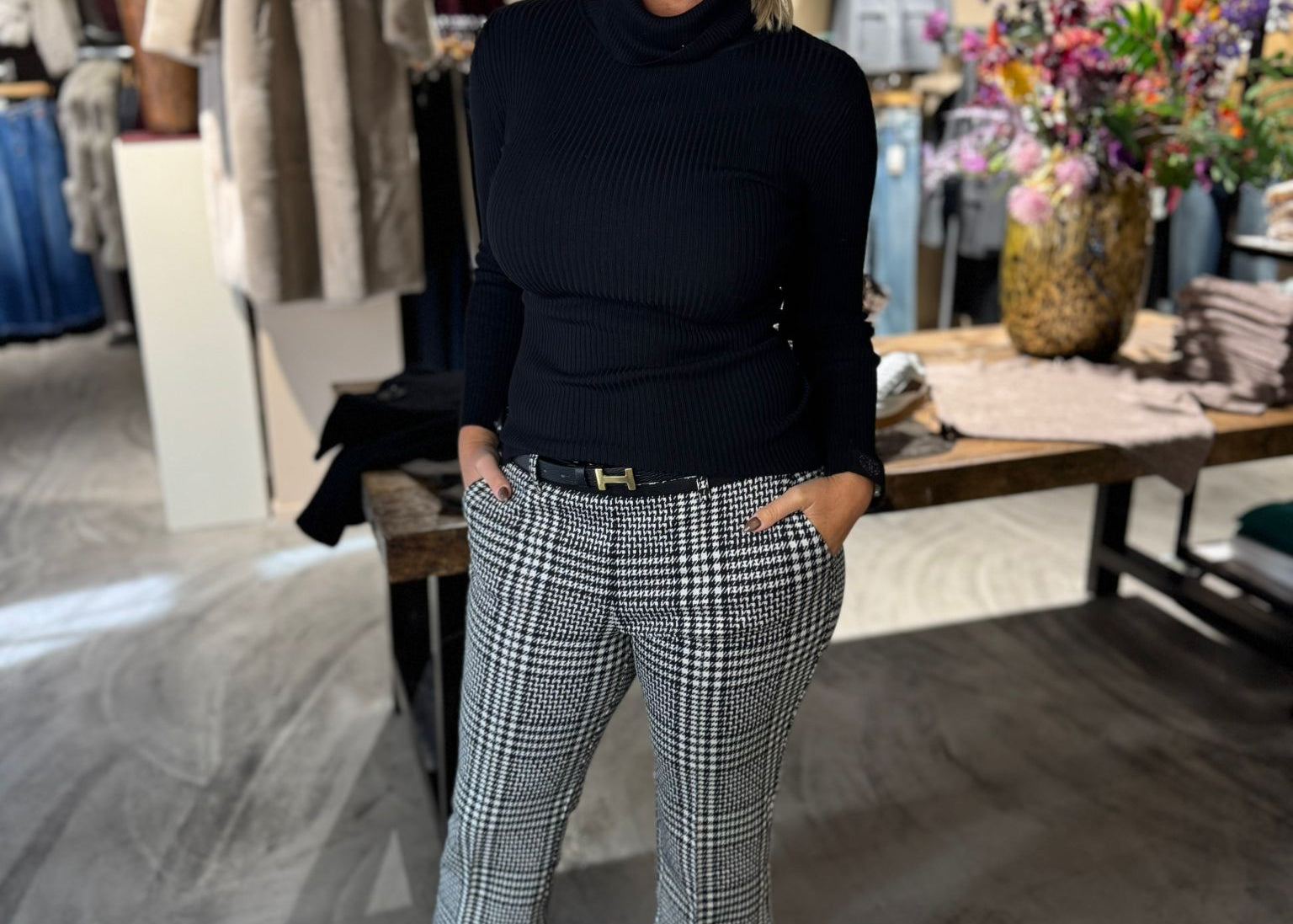 CAMBIO - FRANCOISE CROPP FW25 TARTAN BLACK/CR